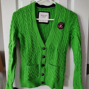 SOLD! Abercrombie & Fitch Size Small Sweater Green with Buttons Cardigan